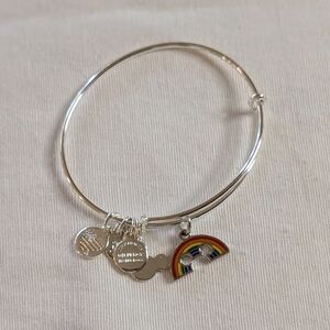 Alex and Ani Silver Bangle Bracelet | Disney Pride Rainbow Mickey| EUC